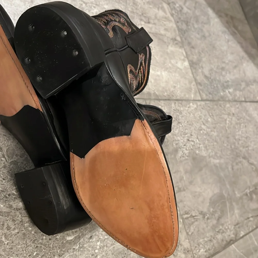 RIO Of Mercedes Black Short Leather Western Boots - Picture 8 of 12